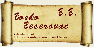 Boško Beserovac vizit kartica